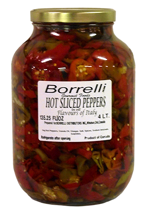 4L Bulk Hot Sliced Peppers